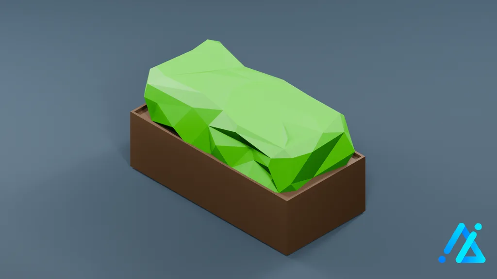 Low-Poly Flowerbed Tile 08 — 3D model preview