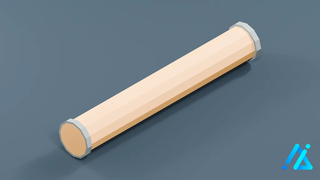 Low-Poly Gas Pipeline Section 02 — 3D model preview