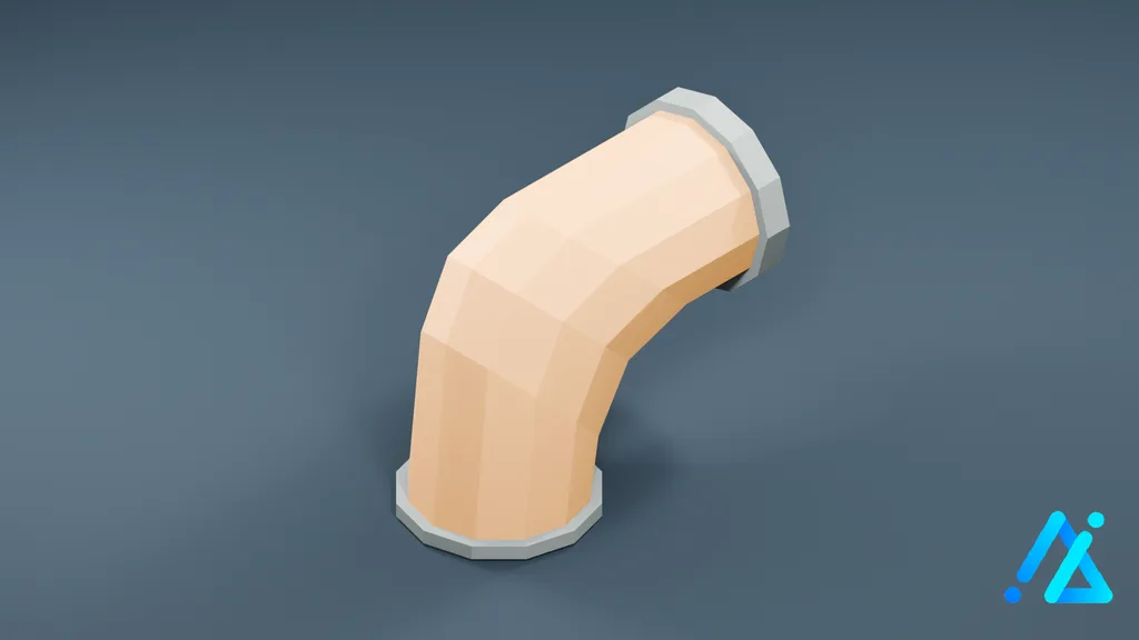 Low-Poly Gas Pipeline Section 03 — 3D model preview