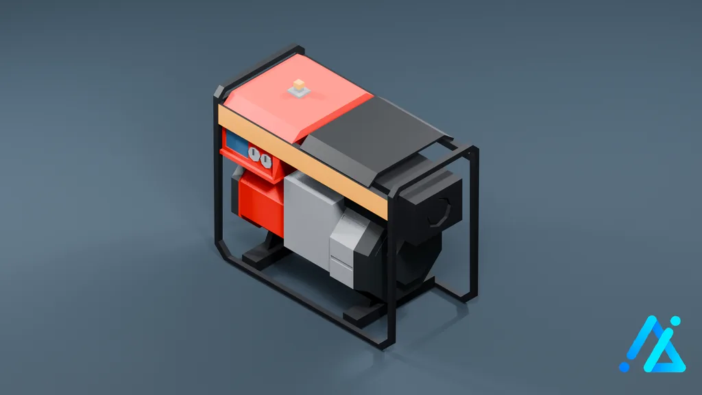 Low-Poly Portable Generator 01 — 3D model preview