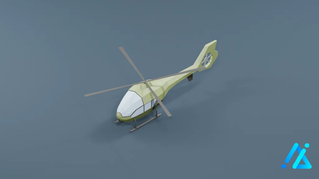 Low-Poly Helicopter 01 — 3D model preview