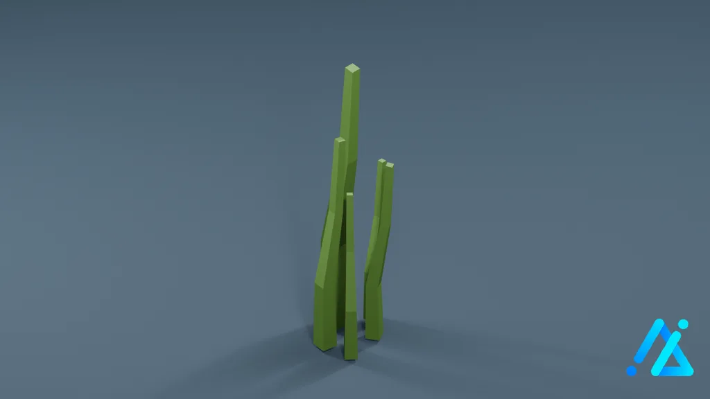 Low-Poly Tall Grass Clump 01 — 3D model preview