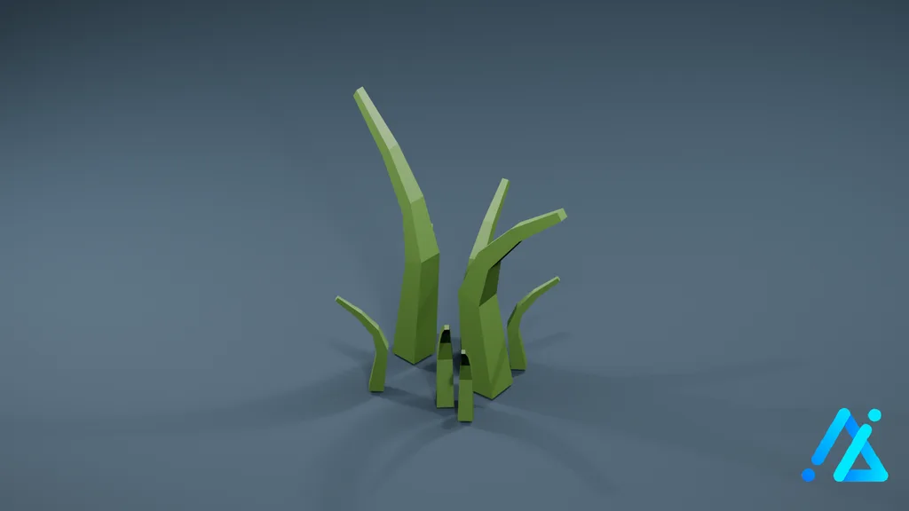Low-Poly Tall Grass Clump 09 — 3D model preview