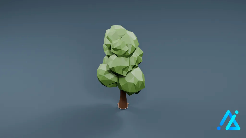 Low-Poly Tall Tree 01 — 3D model preview