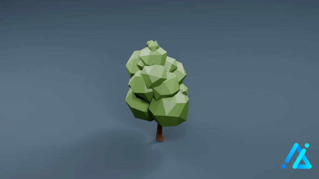 Low-Poly Tall Tree 02 — 3D model preview