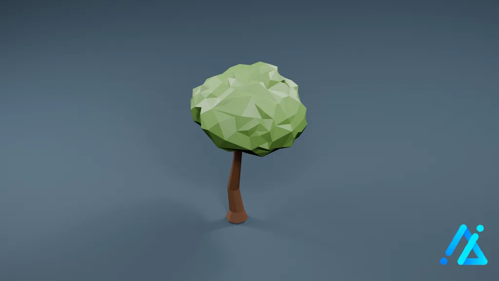 Low-Poly Tall Tree 03 — 3D model preview
