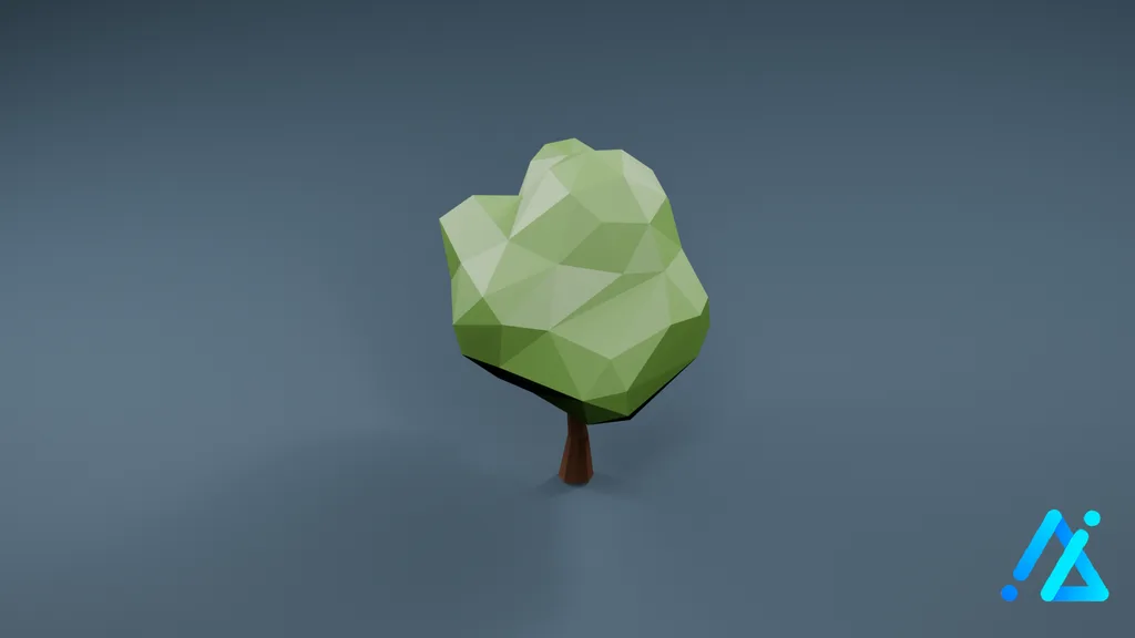 Low-Poly Tall Tree 04 — 3D model preview