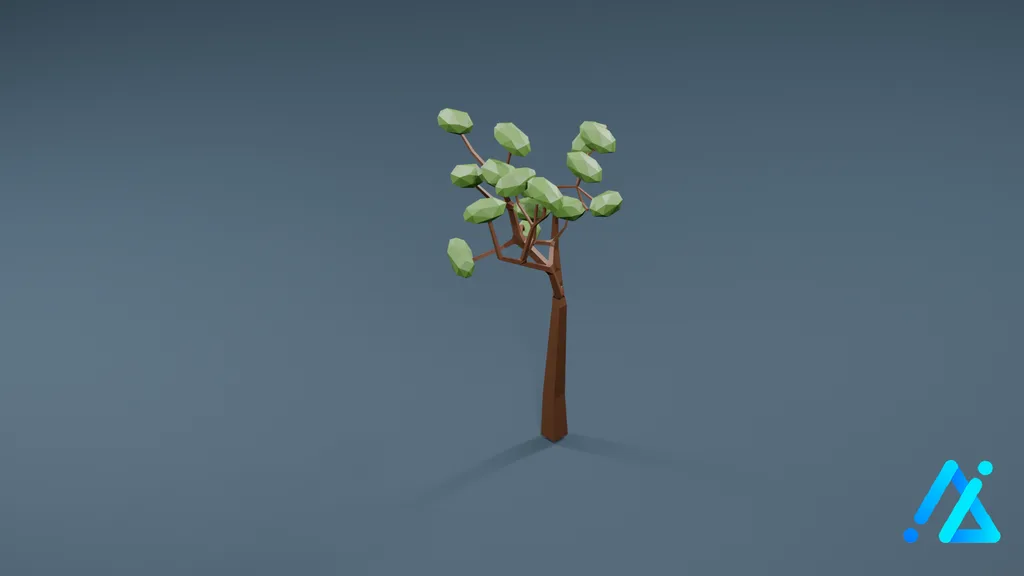 Low-Poly Tall Tree 05 — 3D model preview