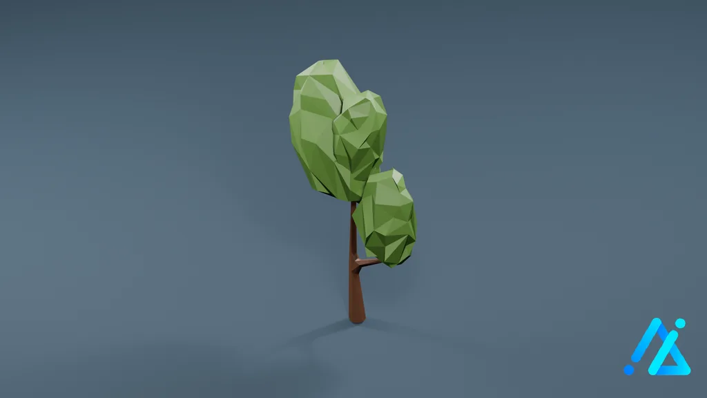 Low-Poly Tall Tree 06 — 3D model preview