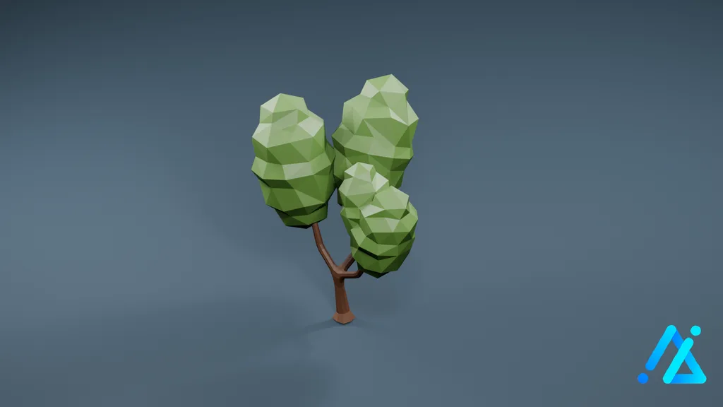 Low-Poly Tall Tree 07 — 3D model preview