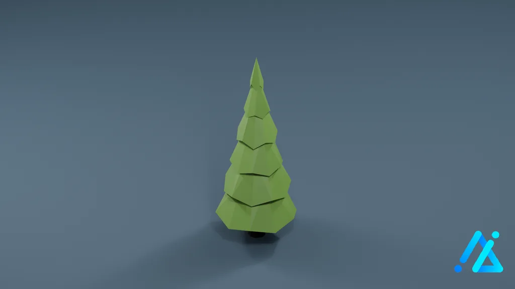 Low-Poly Tall Tree 08 — 3D model preview