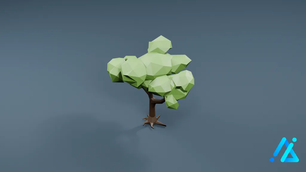 Low-Poly Tall Tree 09 — 3D model preview