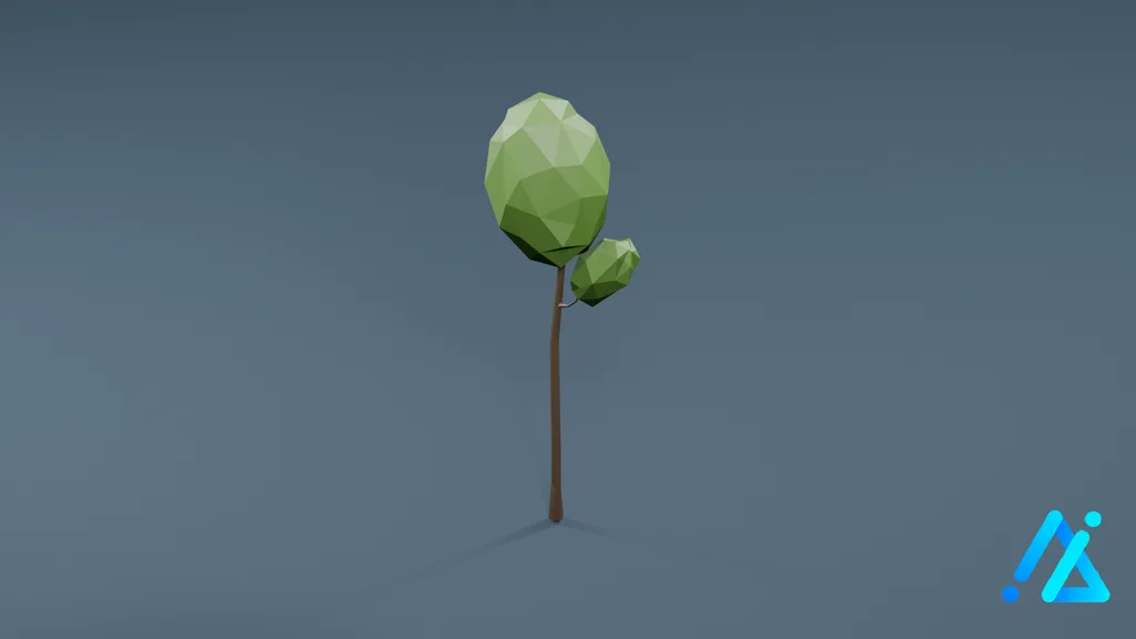 Low-Poly Tall Tree 10 — 3D model preview