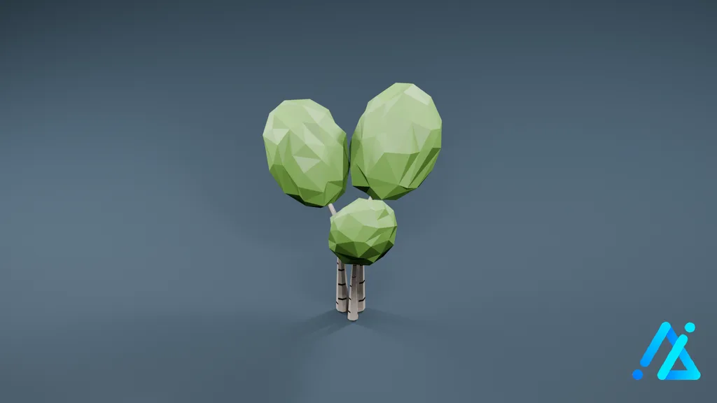 Low-Poly Tall Tree 16 — 3D model preview