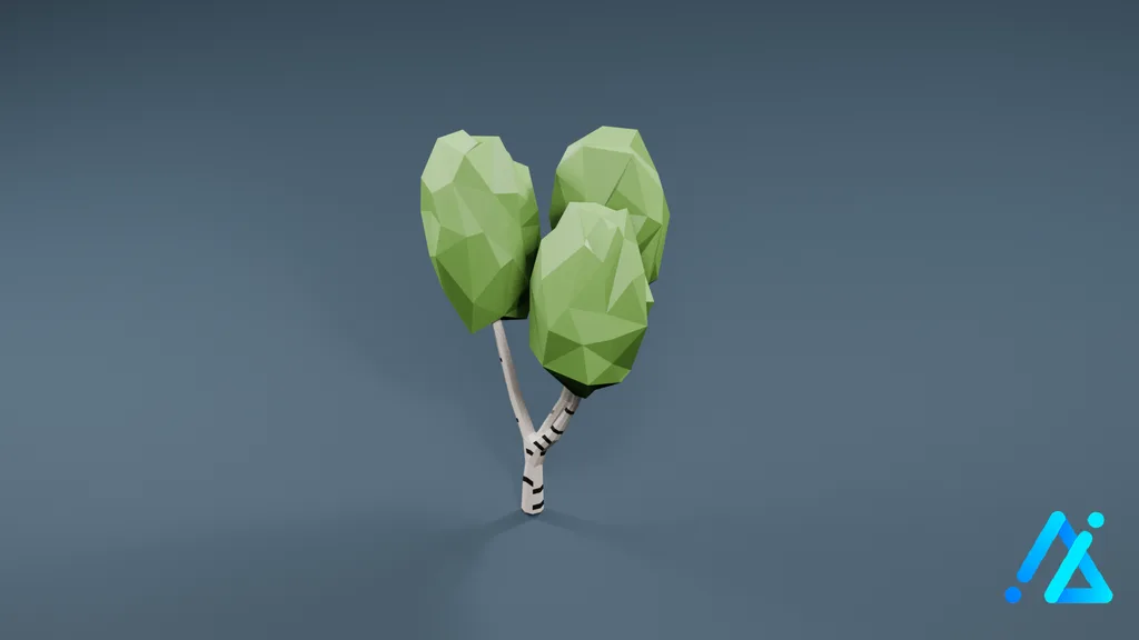 Low-Poly Tall Tree 17 — 3D model preview