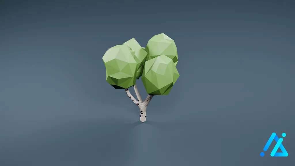 Low-Poly Tall Tree 18 — 3D model preview