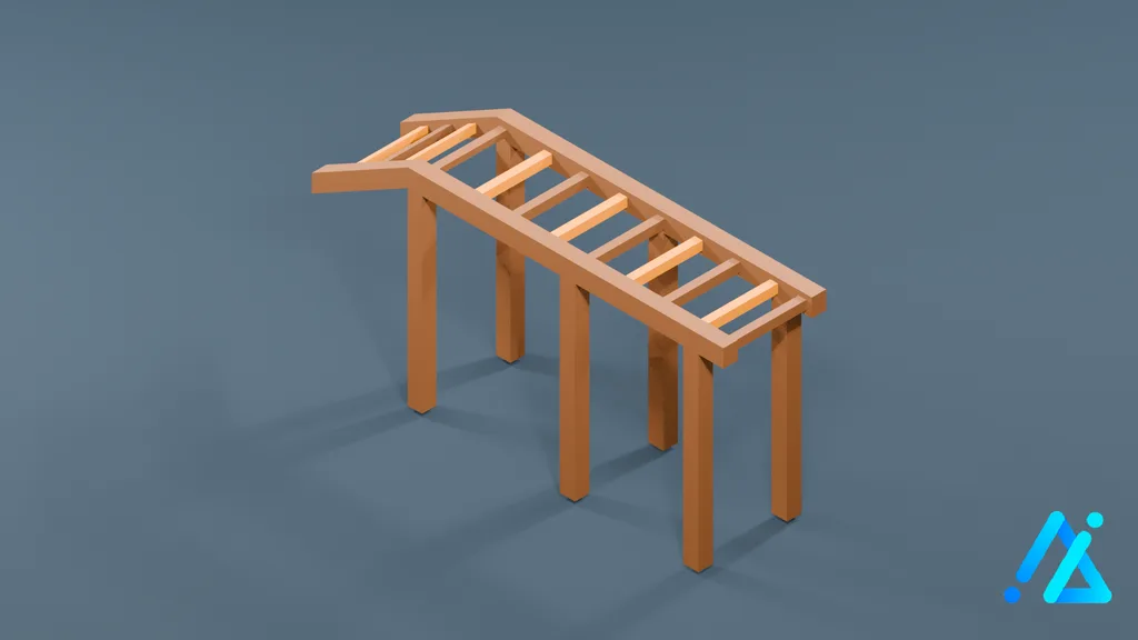 Low-Poly Exercise Bar 03 — 3D model preview