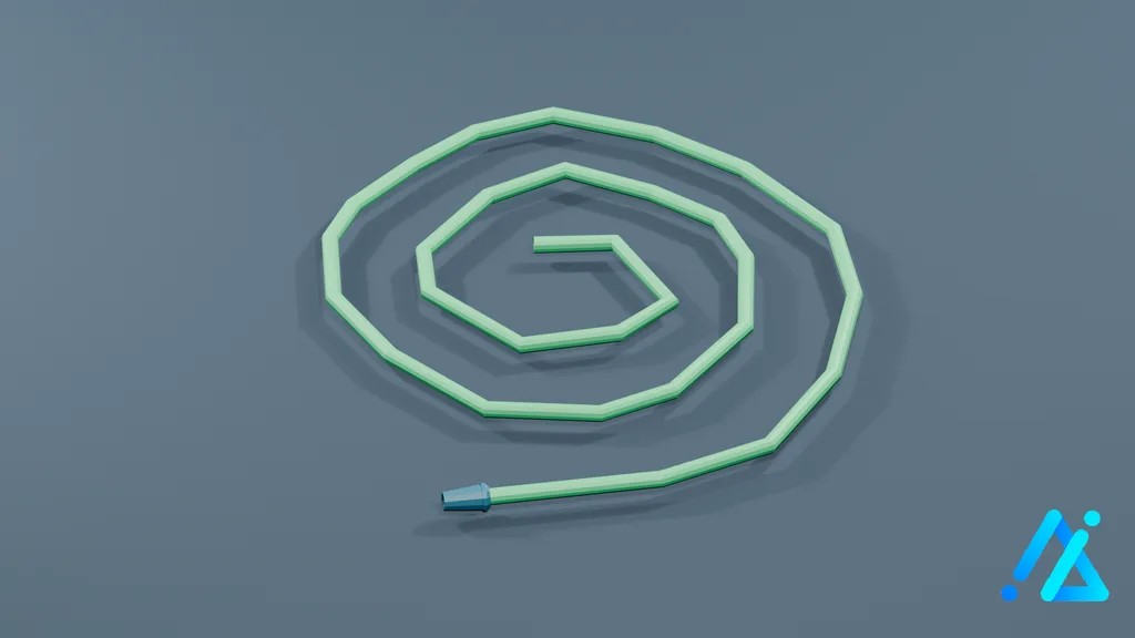 Low-Poly Hose Component 01 — 3D model preview