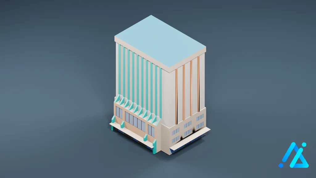 Low-Poly City Building 04 — 3D model preview