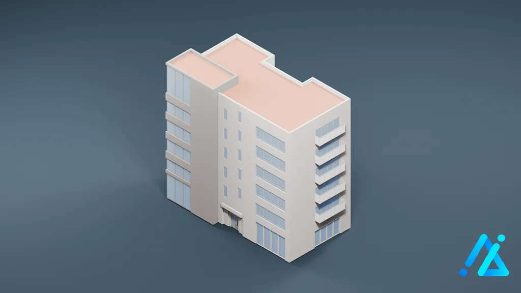 Low-Poly City Building 06 — 3D model preview