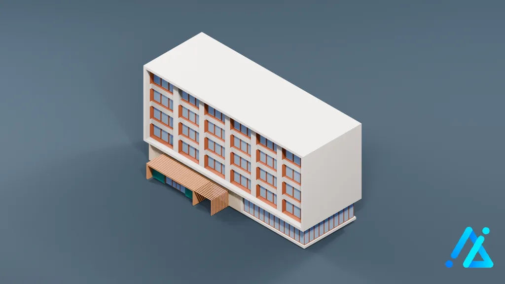 Low-Poly City Building 08 — 3D model preview