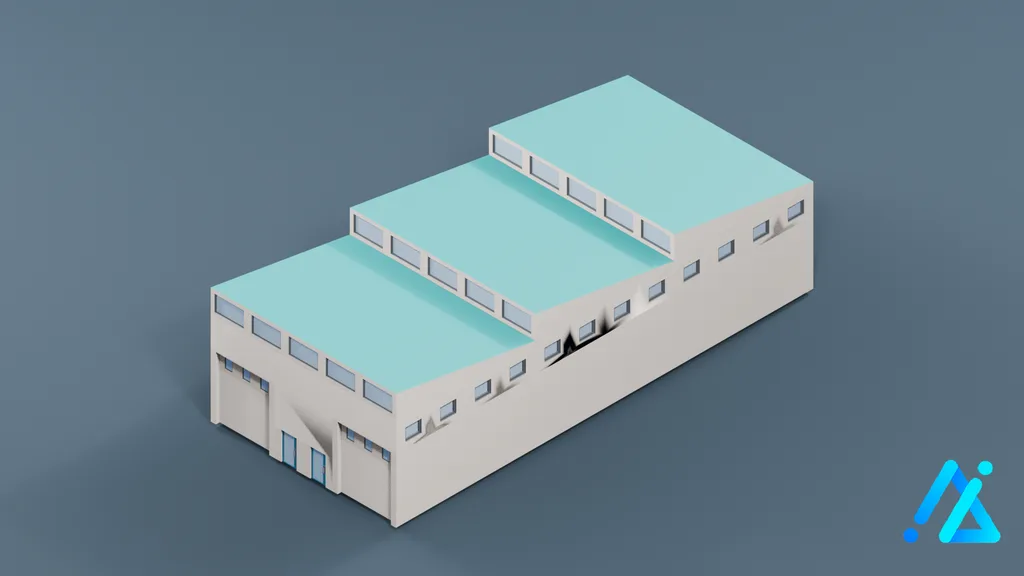 Low-Poly Infrastructure Building 012 — 3D model preview
