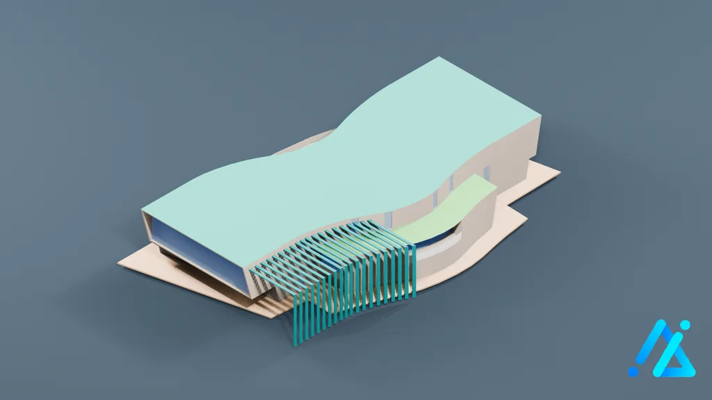 Low-Poly Infrastructure Building 019 — 3D model preview