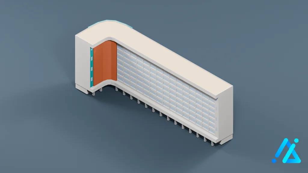 Low-Poly Infrastructure Building 02 — 3D model preview