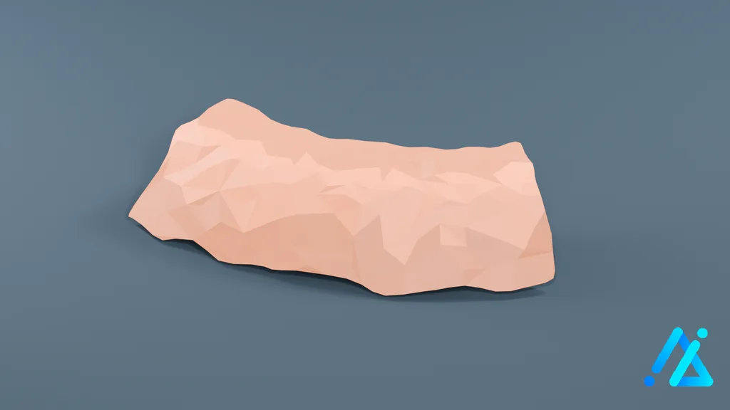 Low-Poly Land Terrain Tile 02 — 3D model preview