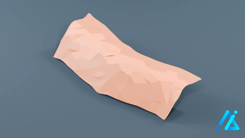 Low-Poly Land Terrain Tile 02 A — 3D model preview