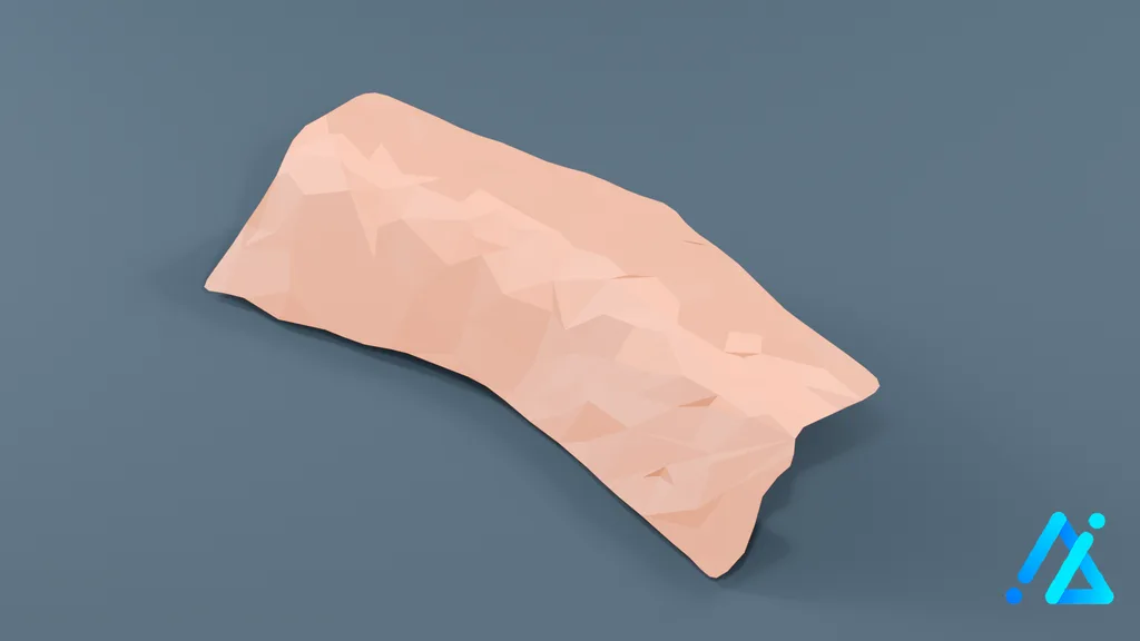 Low-Poly Land Terrain Tile 02 C — 3D model preview