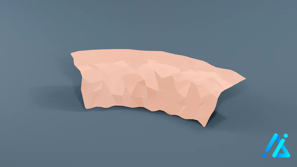 Low-Poly Land Terrain Tile 02 D — 3D model preview
