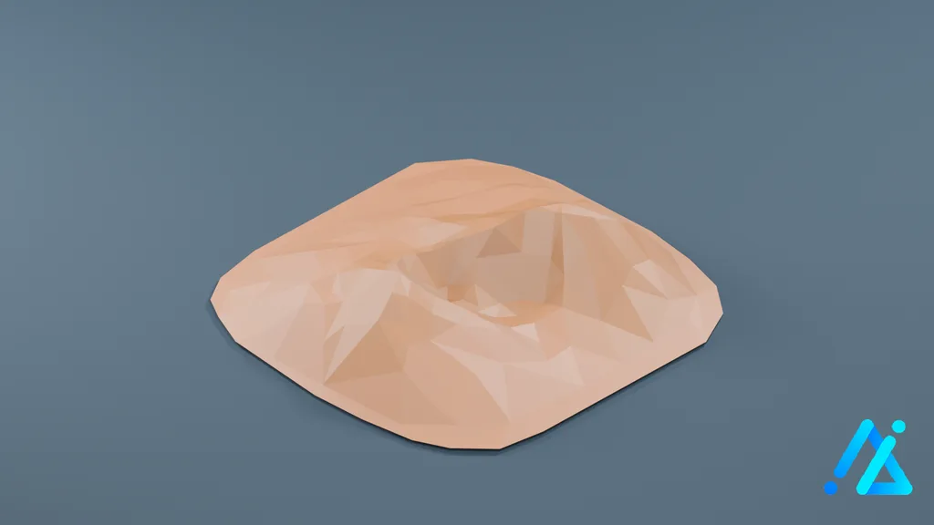Low-Poly Land Terrain Tile 04 C — 3D model preview