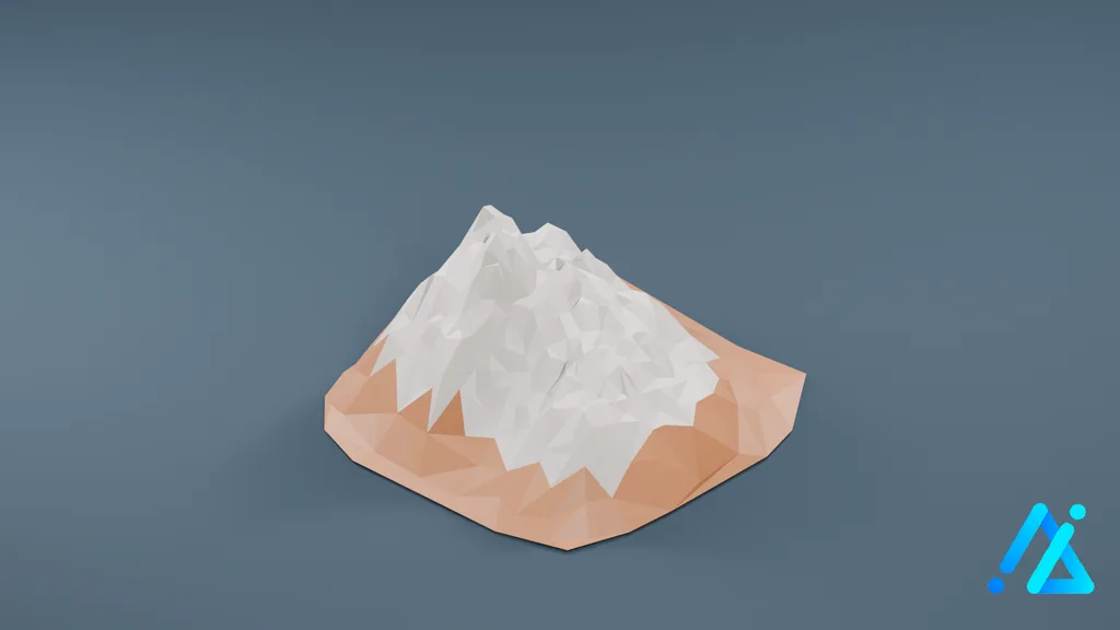 Low-Poly Land Terrain Tile 04 D 1 — 3D model preview
