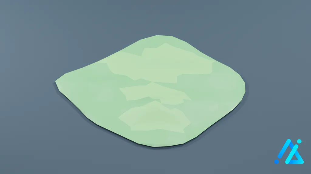 Low-Poly Land Terrain Tile 04 E — 3D model preview