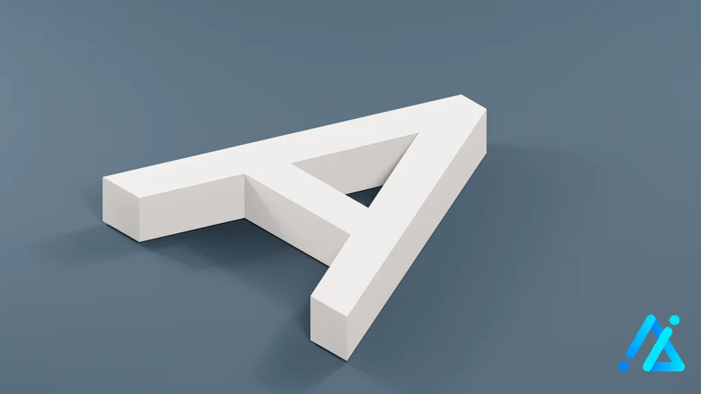 Low-Poly Large Alphabet Letter A — 3D model preview