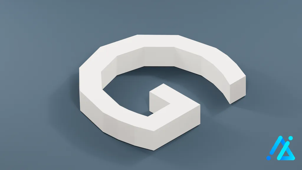 Low-Poly Large Alphabet Letter G — 3D model preview