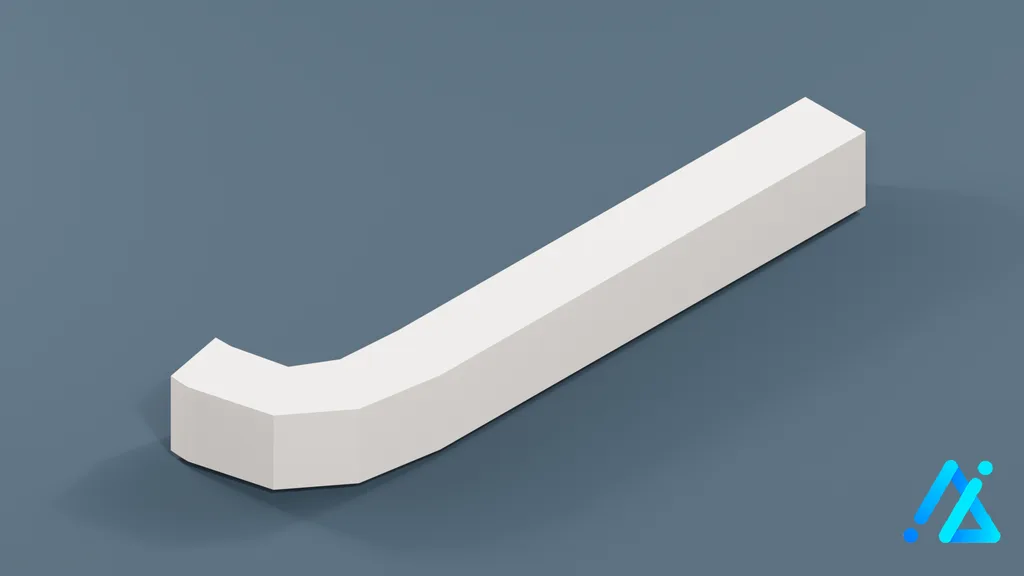 Low-Poly Large Alphabet Letter J — 3D model preview