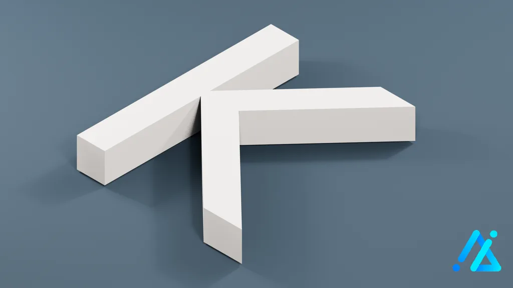 Low-Poly Large Alphabet Letter K — 3D model preview