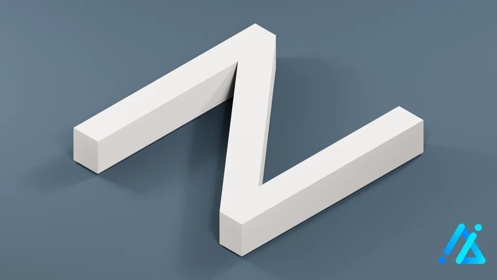 Low-Poly Large Alphabet Letter N — 3D model preview