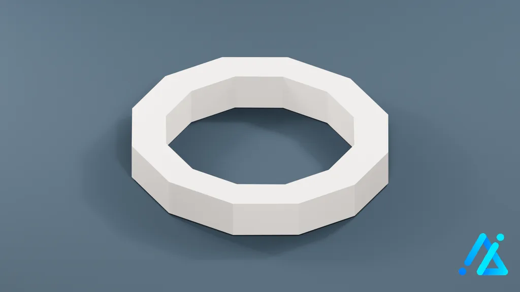 Low-Poly Large Alphabet Letter O — 3D model preview