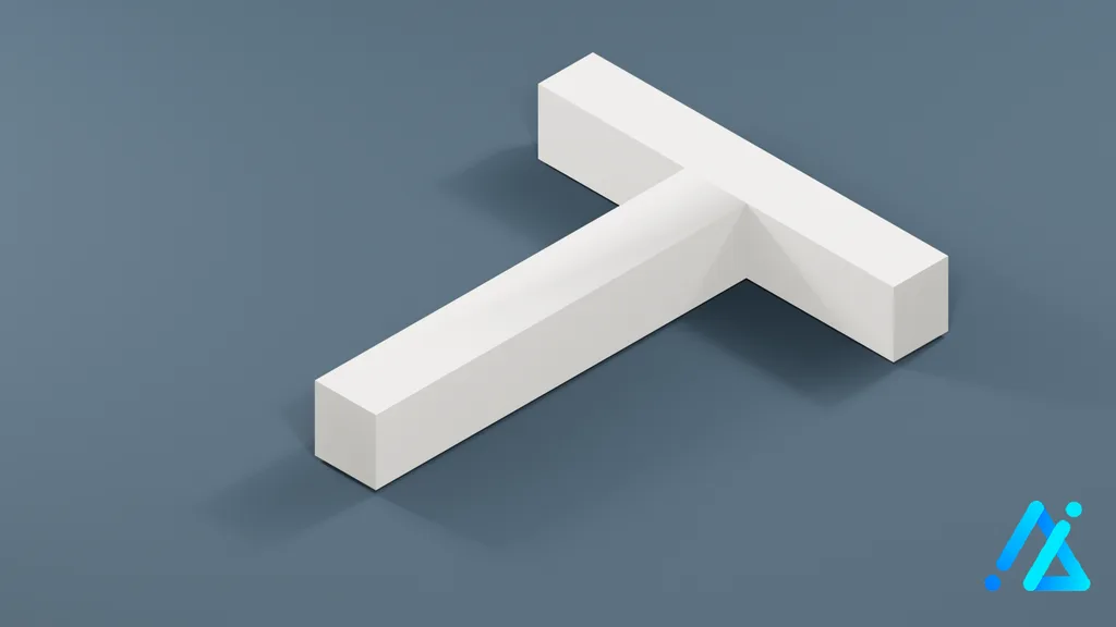 Low-Poly Large Alphabet Letter T — 3D model preview