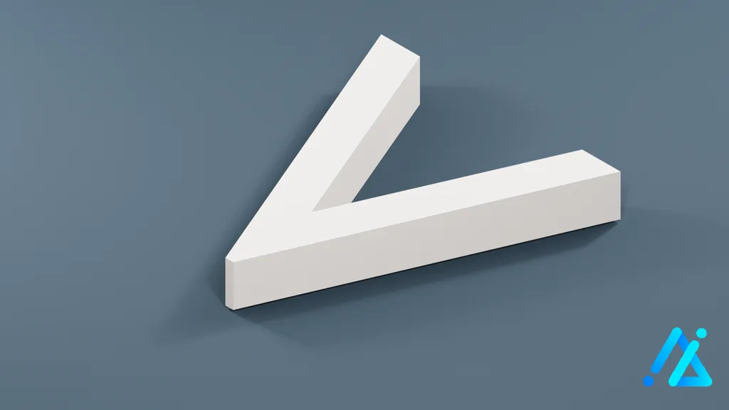 Low-Poly Large Alphabet Letter V — 3D model preview