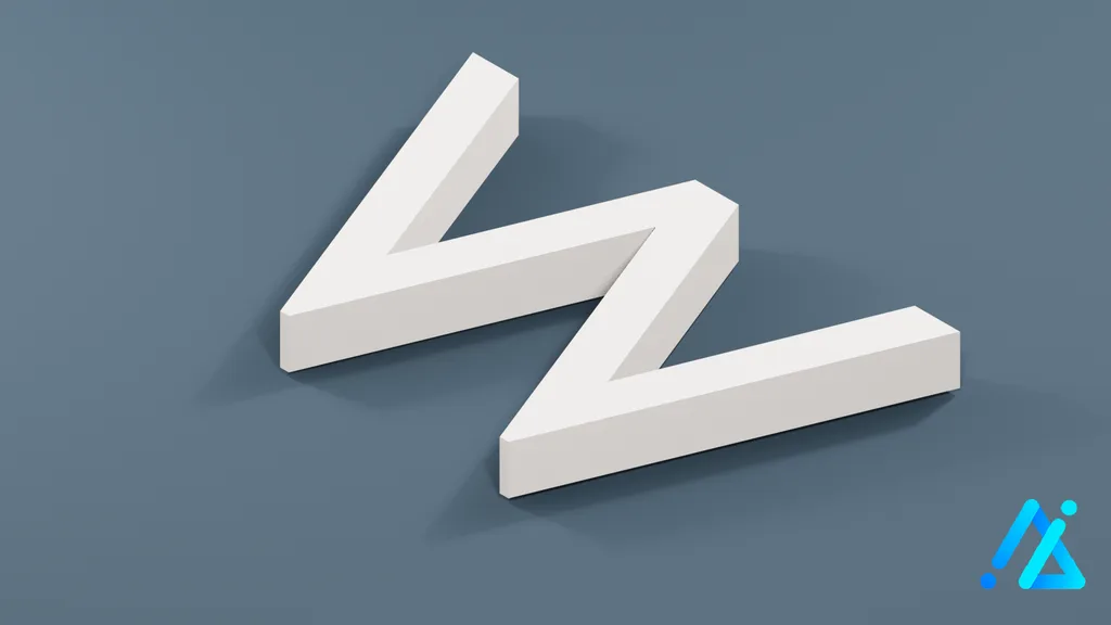 Low-Poly Large Alphabet Letter W — 3D model preview