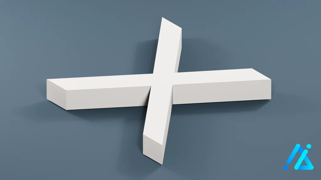 Low-Poly Large Alphabet Letter X — 3D model preview