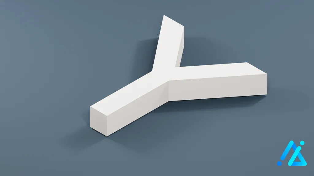 Low-Poly Large Alphabet Letter Y — 3D model preview