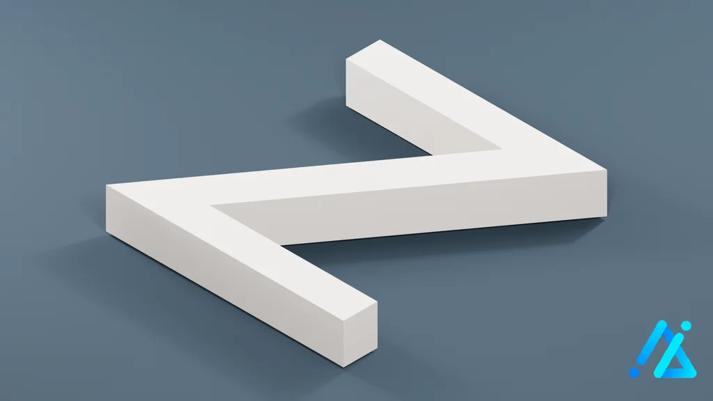 Low-Poly Large Alphabet Letter Z — 3D model preview