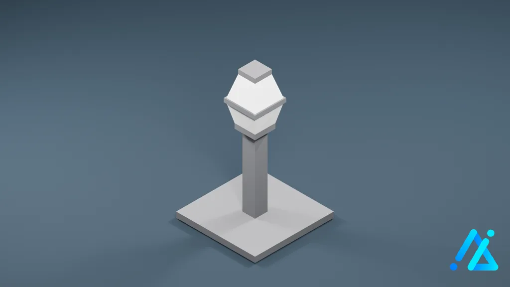 Low-Poly Light Fixture 01 — 3D model preview