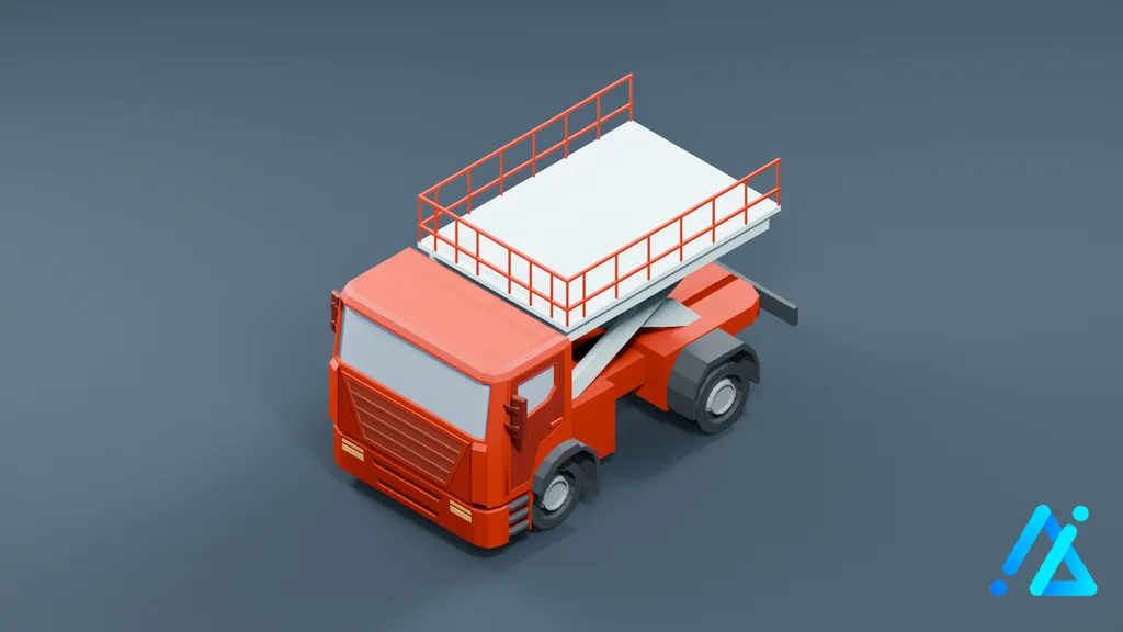 Low-Poly Industrial Loader Vehicle 01 — 3D model preview