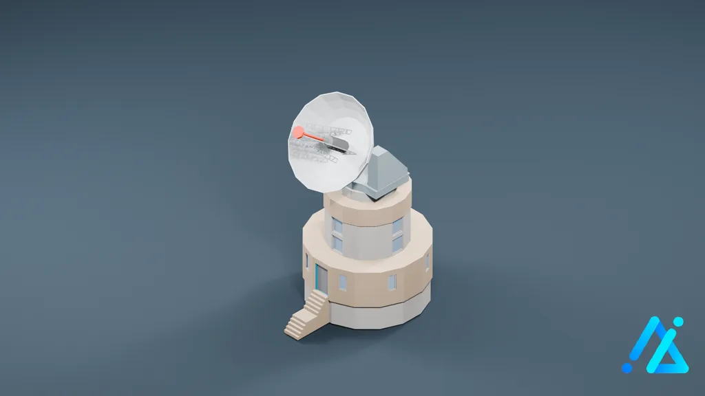 Low-Poly Locating Dish 01 — 3D model preview